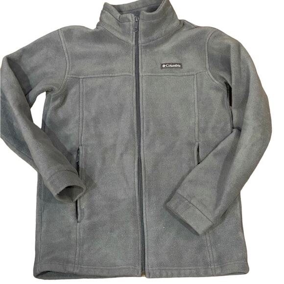 Columbia Youth Large 14/16 charcoal, gray fleece, full zip jacket - Picture 1 of 6